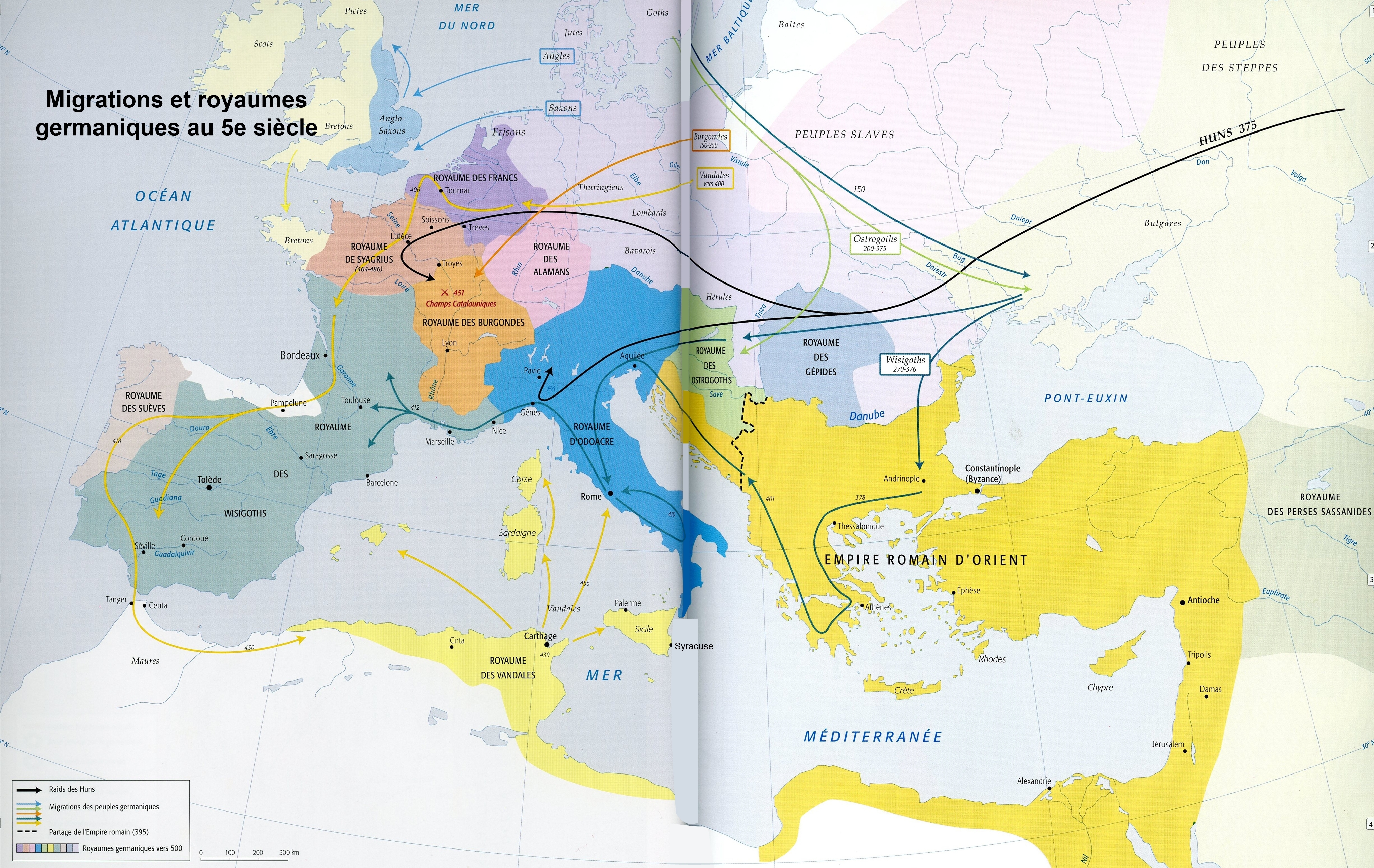 Migrations et royaumes germaniques au 5e siècle Migrations en Grande Bretagne et en Irlande