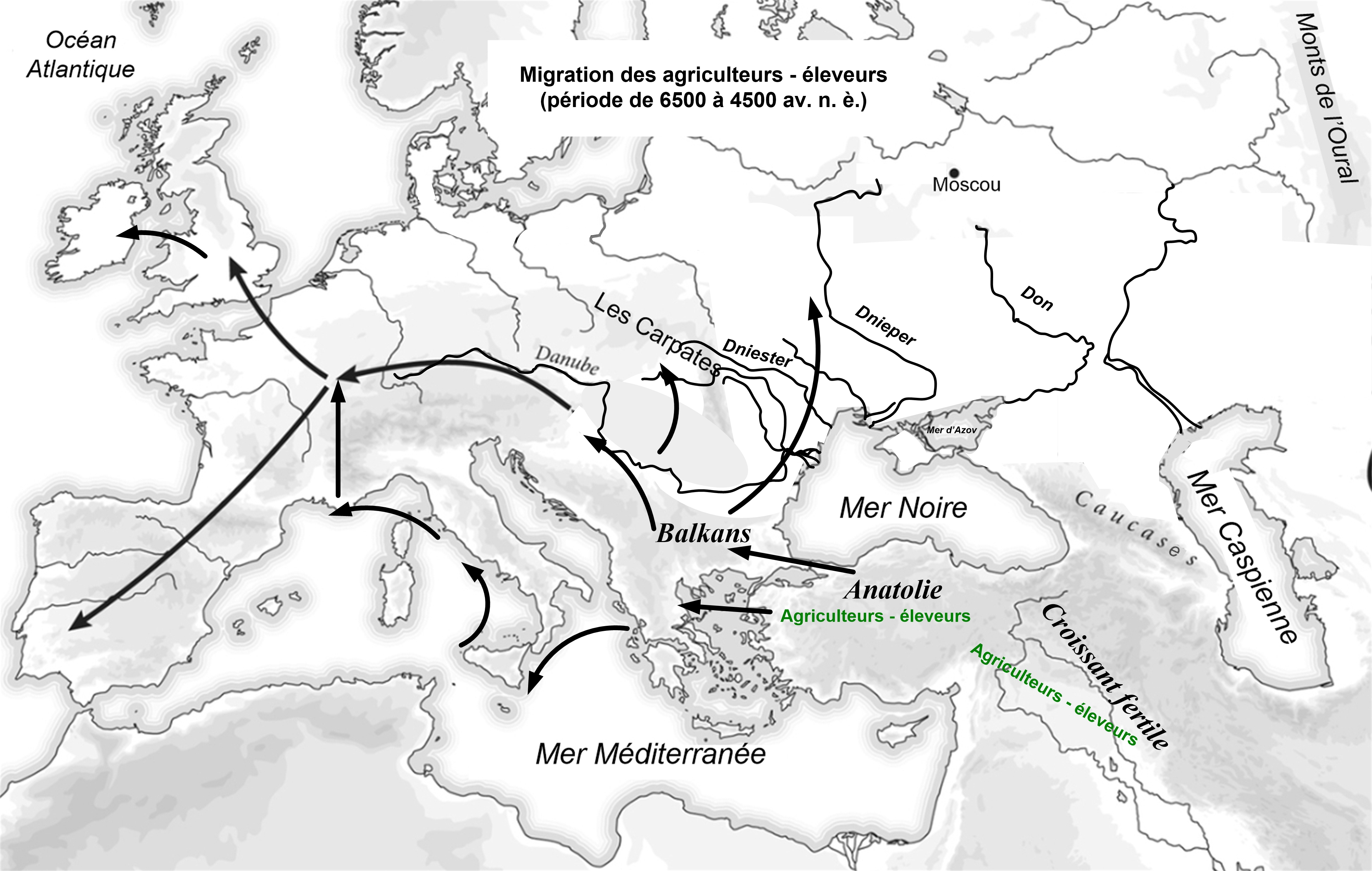 Migration des agriculteurs entre 6500 et 4500 avant notre �re